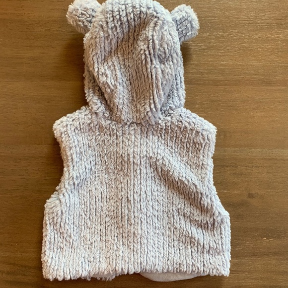 New Mayoral Blue Fur Vest with Bear Hood Toggle - Picture 2 of 2